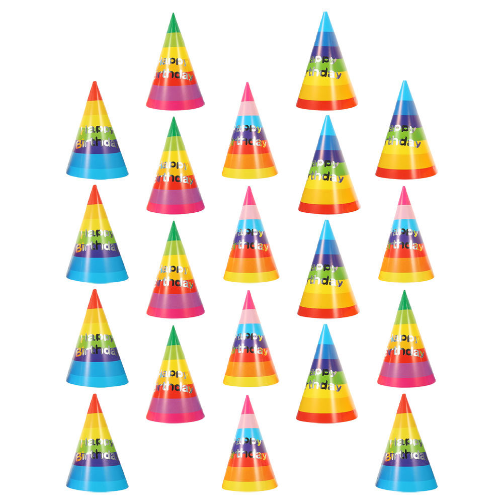 Party Hat Cone - 36 Stück Bunte Geburtstagsparty-Hüte aus Papier,