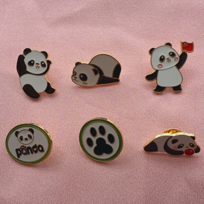 Supply Event - 6 Stück Cartoon China Panda Abzeichen