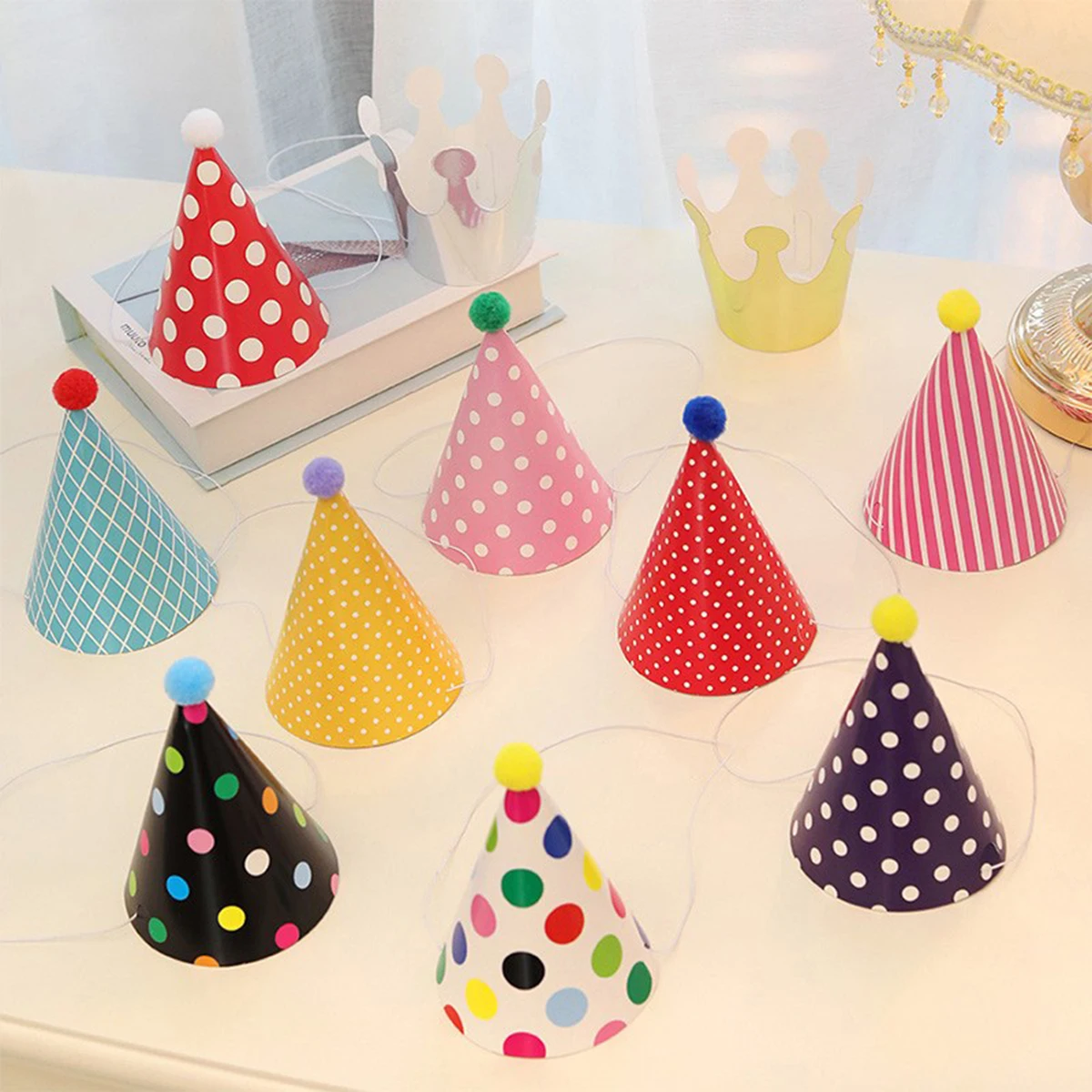 Party Hat Cone - 11PCS Geburtstagsfeier Trompete Geburtstagshut süße Farbe