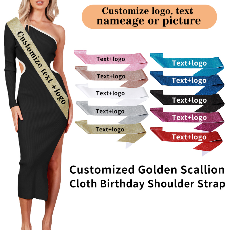 Diy Custom Glitzer Satin Schär – Birthday Sash Glitter Bewertung und Preis